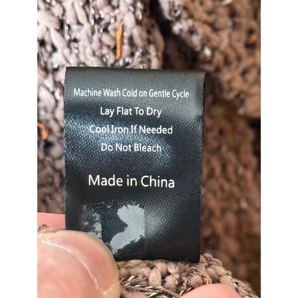 POL Cuddly Brown Knit Bell Sleeve Cardigan Sweater S NWOT - Picture 7 of 8